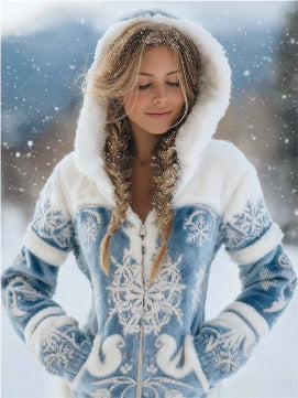 3D Digital Print Zip-Up Hoodie