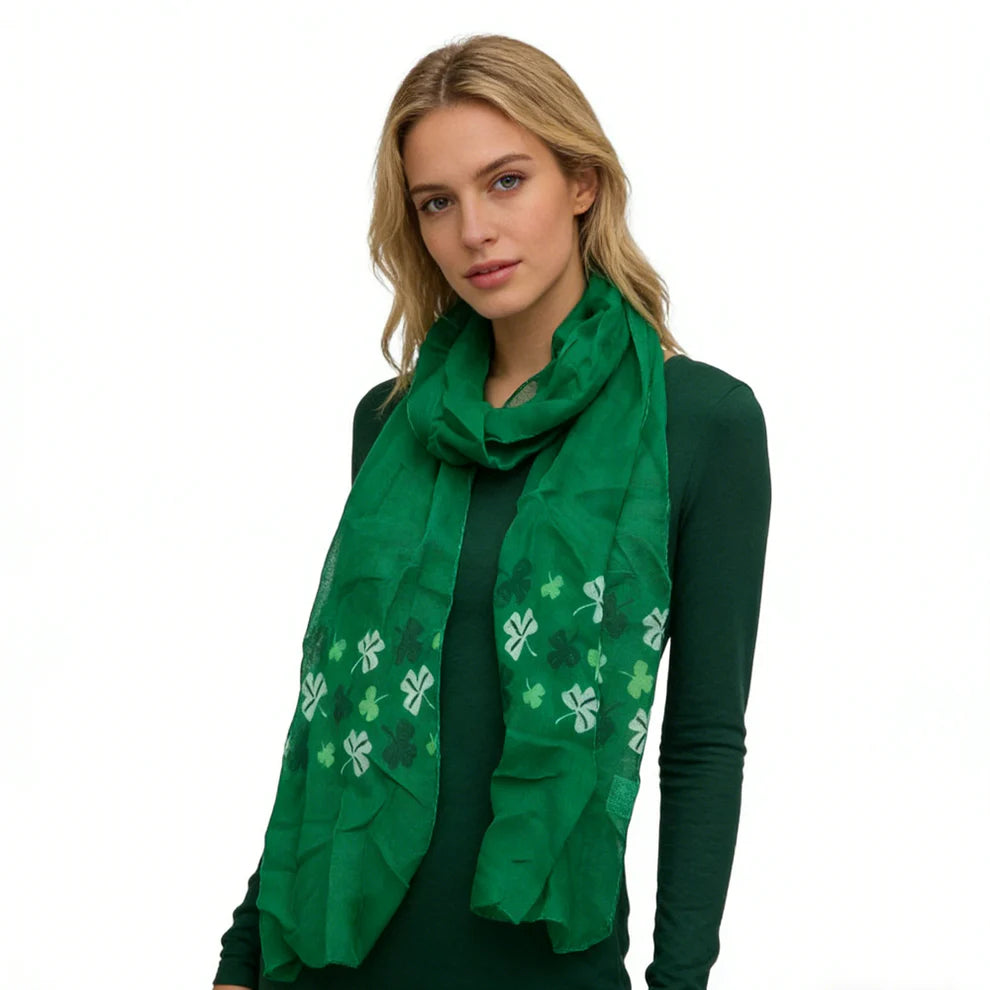 2pcs Olive Skinny Printed Scarf