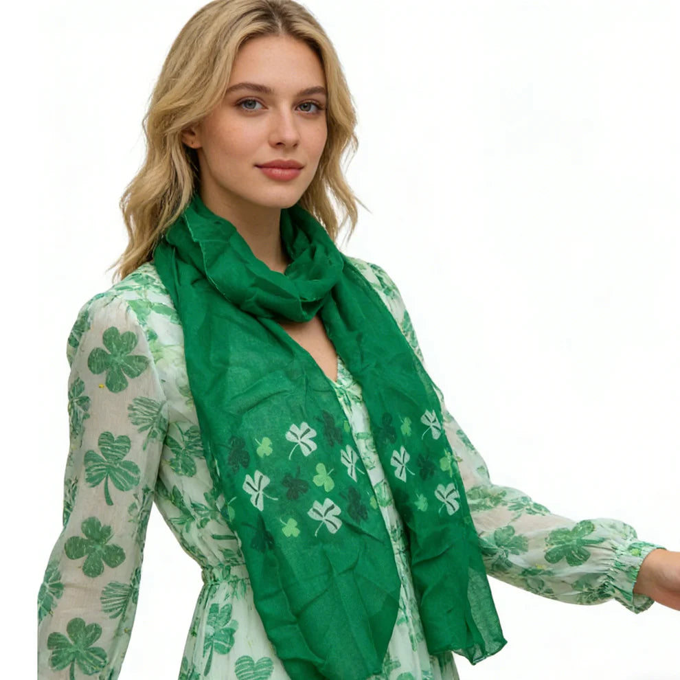 2pcs Olive Skinny Printed Scarf