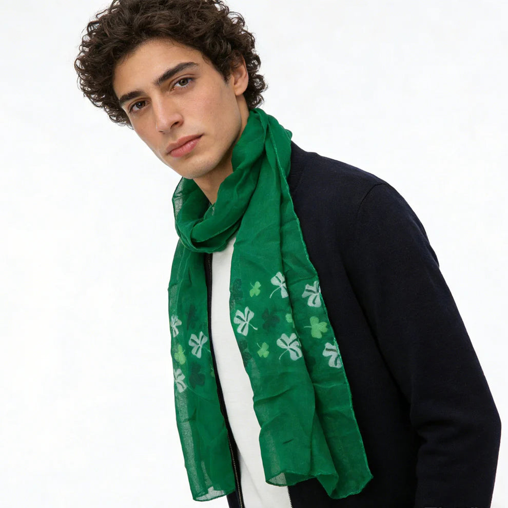 2pcs Olive Skinny Printed Scarf