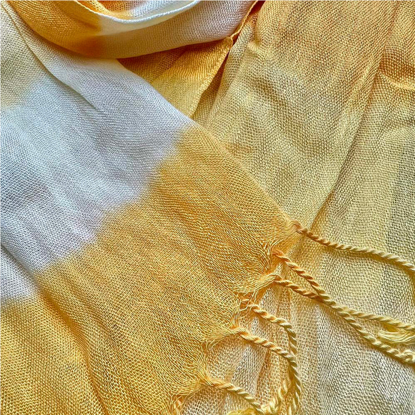 Yellow Printed Viscose Scarf