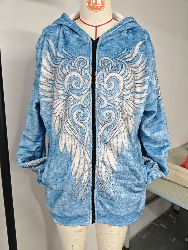 3D Digital Print Zip-Up Hoodie